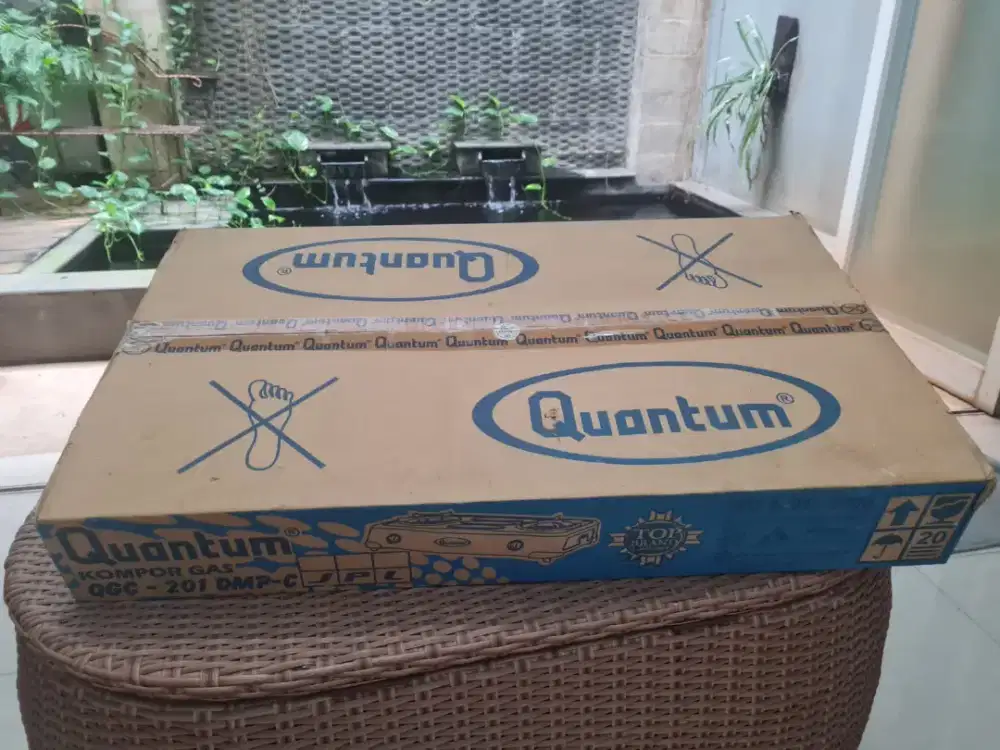 Kompor Gas 2 Tungku Quantum QGC-201 DMP-C - Fullset Mulus