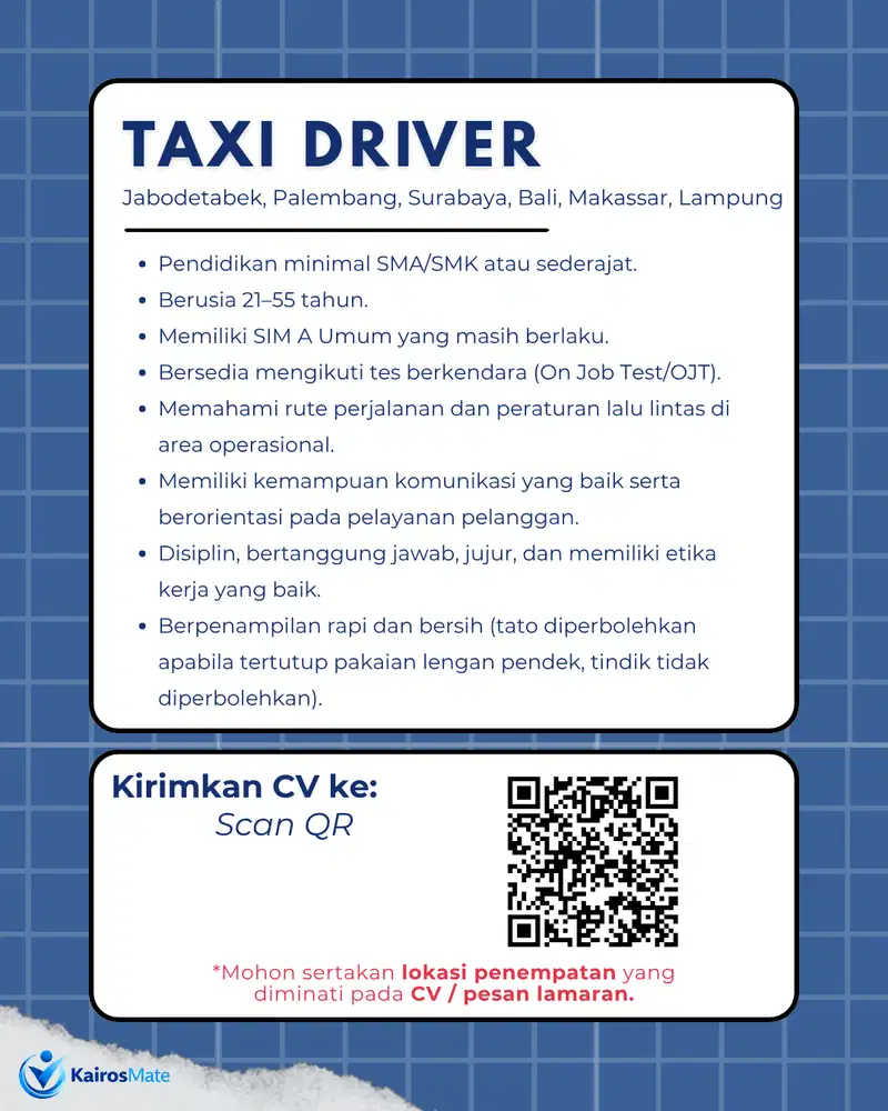 LOWONGAN DRIVER (TAXI)