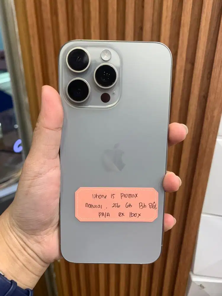 Second iphone 15 promax,natural,bh 86%, 257gb ex ibox