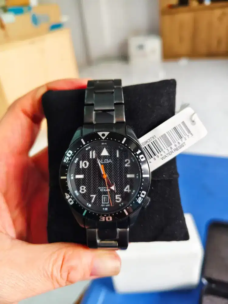 Alba Active Pilot Military Pattern Black Dial AS9K37X1 Fullset Ori