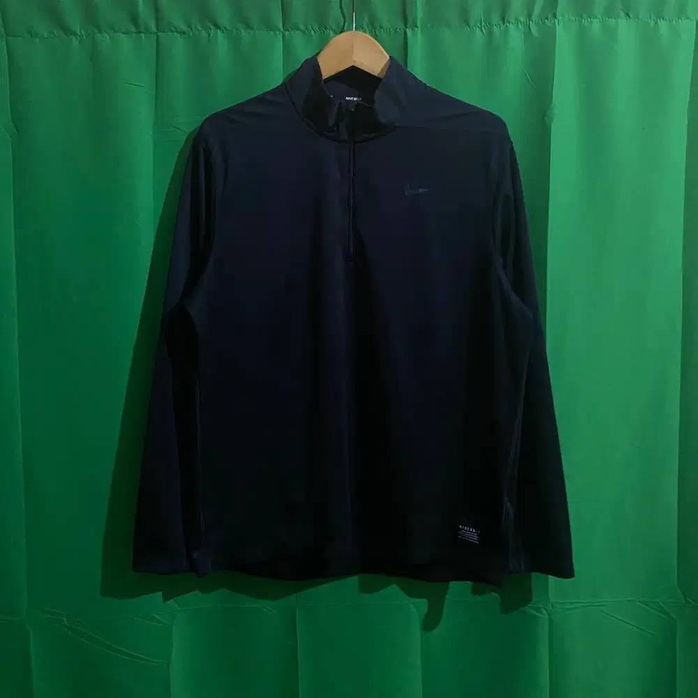 Long sleeve halfzip Nike Golf - Size XL fit L - Baju half zipper hitam