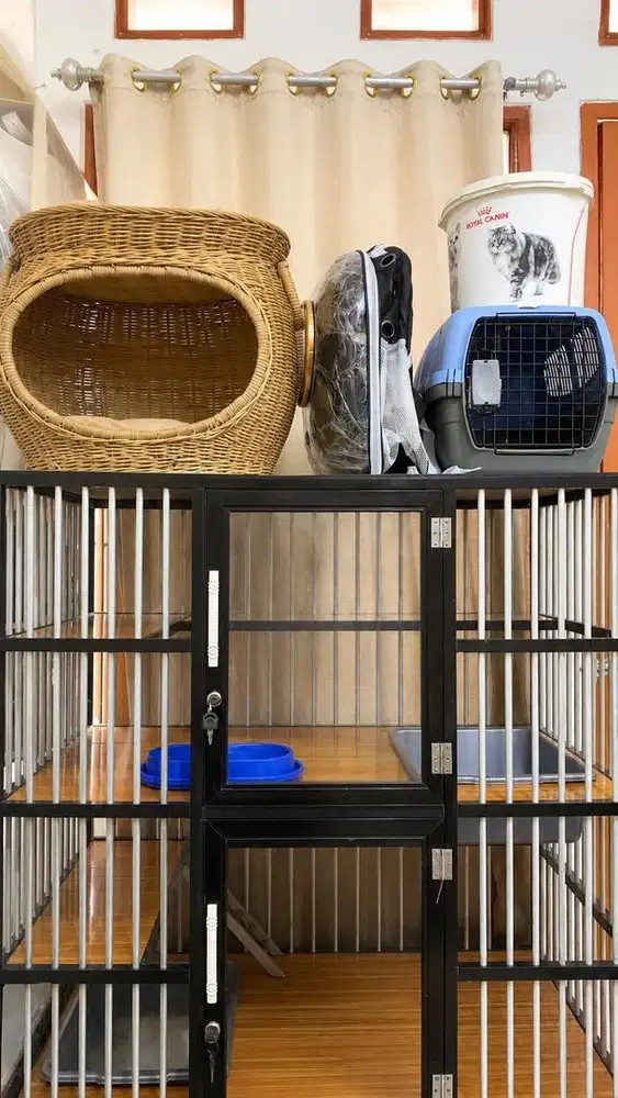 JUAL KANDANG KUCING ALUMUNIUM + BONUS PERLENGKAPAN ANABUL