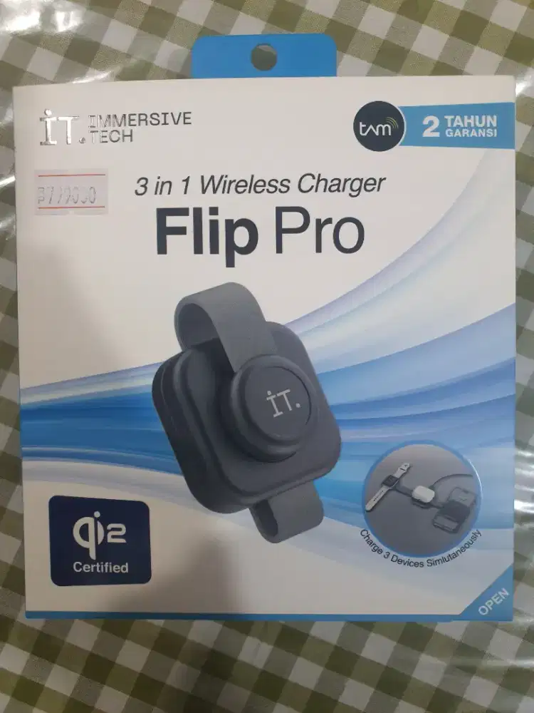 3 in 1 wireless charger garansi tam 2 tahun