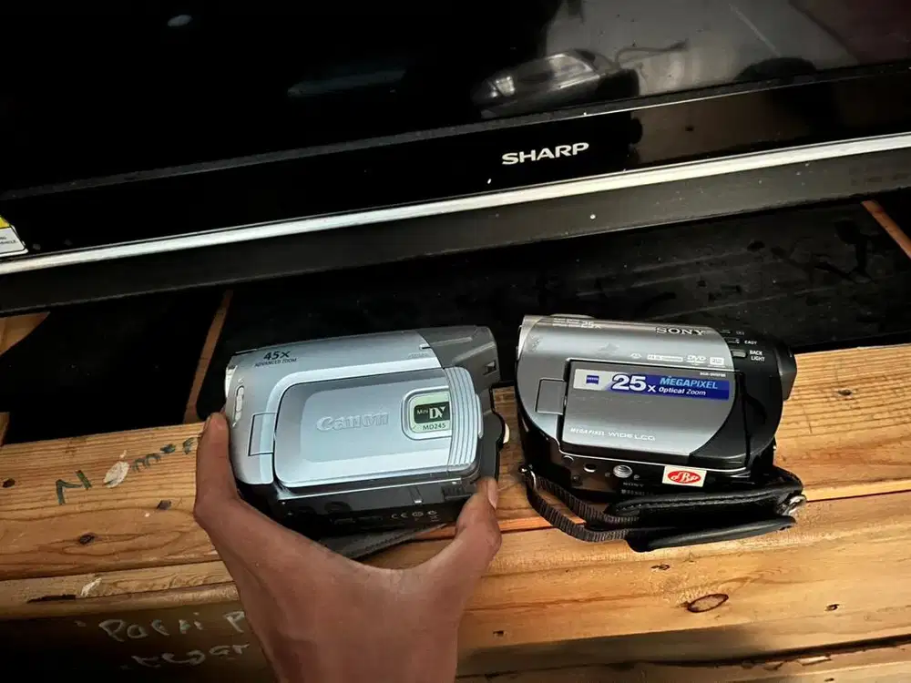 handy cam sony dvd & canon mini dv