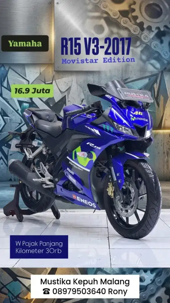 MURAH BANGET‼️ YAMAHA R15 V3 MOVISTAR 2017 MULUS FULLPAPER SIAP PAKAI
