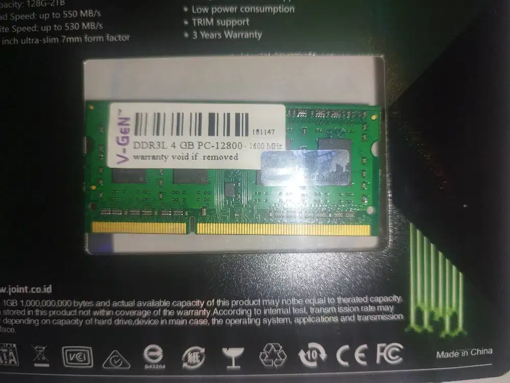 RAM Laptop DDR3L 4GB V-GEN