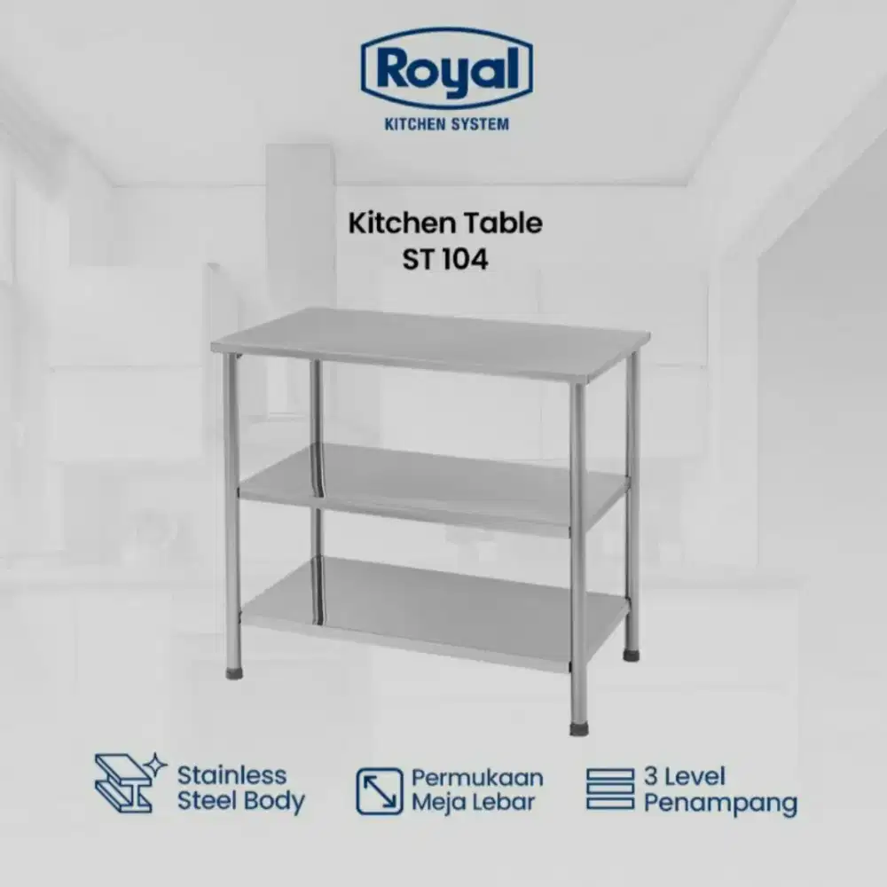 Dijual bekas meja dapur stainless Royal 104