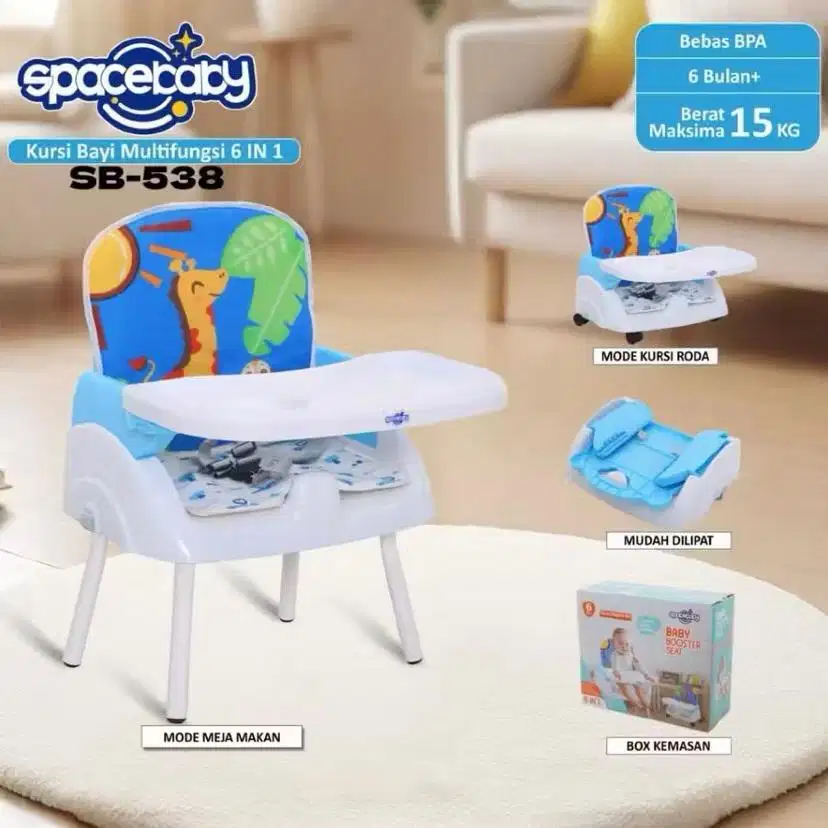 baby chair kursi makan bayi 6 in 1 spacebaby SB-538