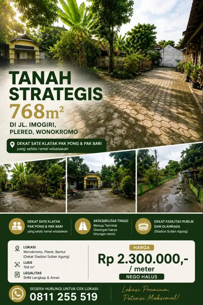 DIJUAL TANAH SHM ( terbuka untuk sistem Kavling)