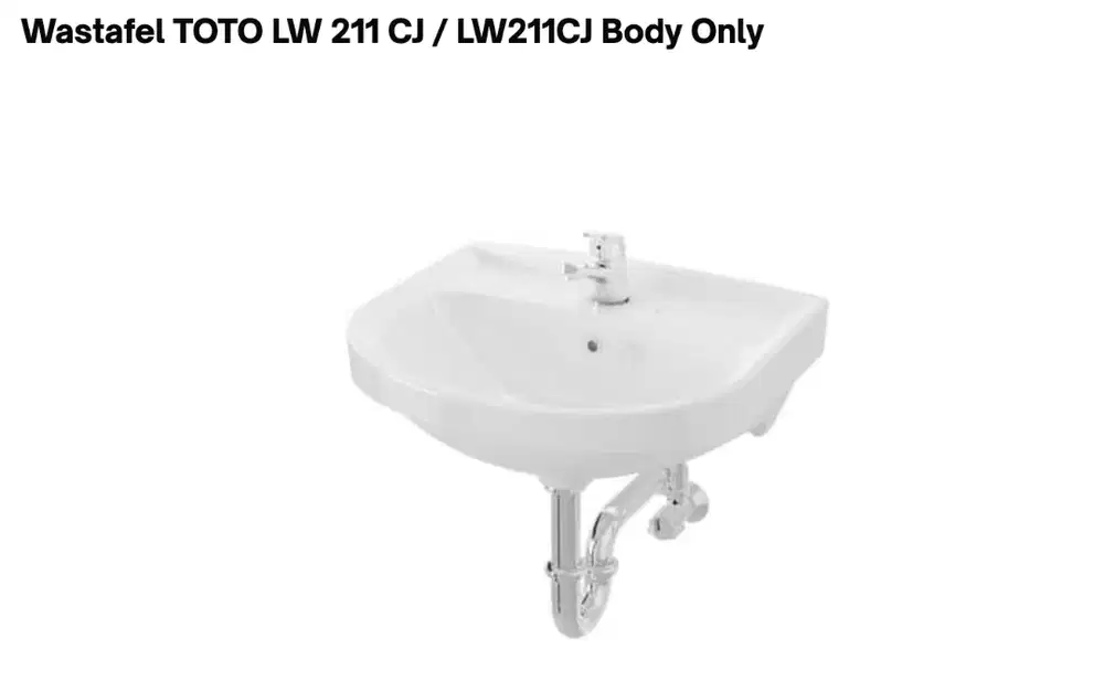 Wastafel TOTO LW211 Original – Baru, Segel, Belum Pernah Dibuka