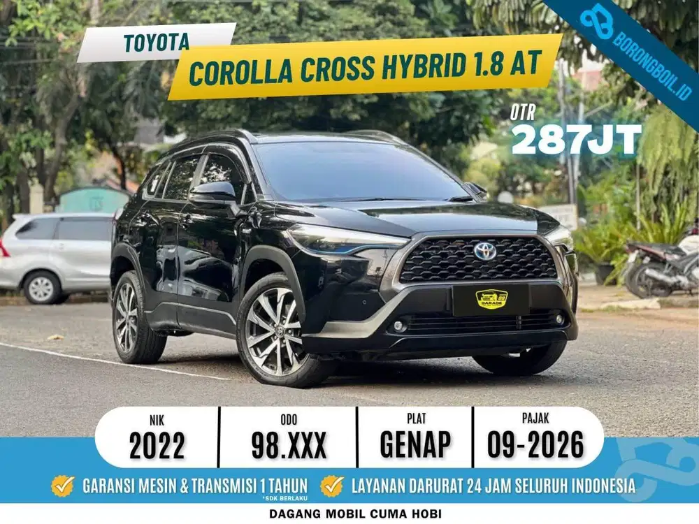 COROLLA CROSS HYBRID 1.8 AT 2022 HITAM FULLSET ORIGINAL