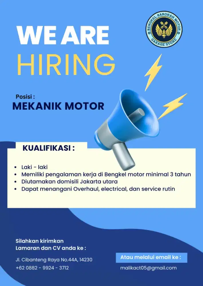 Lowongan kerja - Mekanik Barokah Motor 354