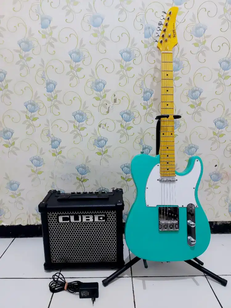 Gitar tele dan ampli roland cube