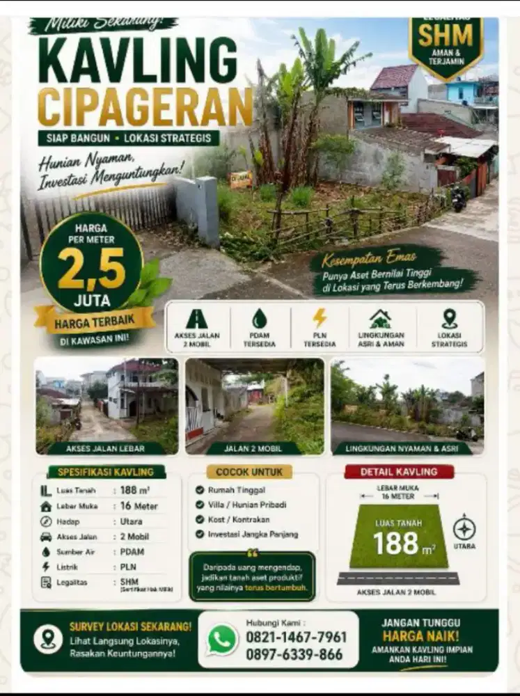 DiJual Tanah Kavling Cipageran