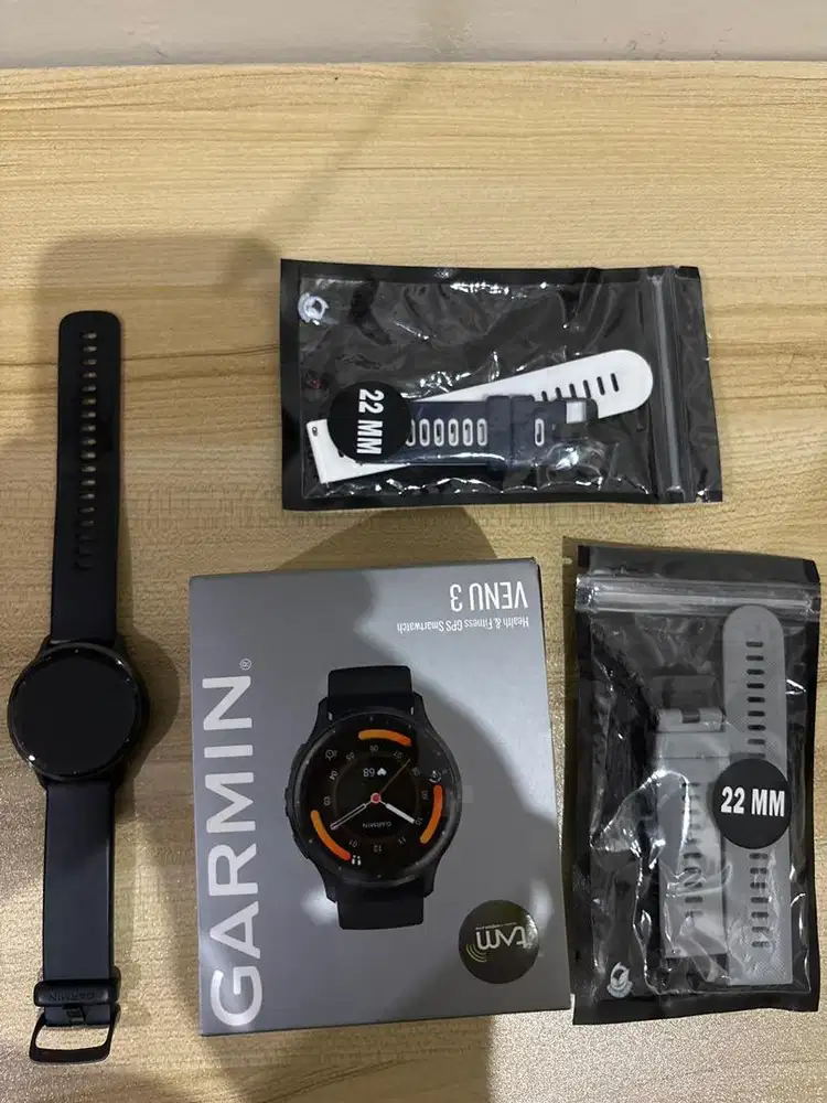 Garmin Venu 3 Black 45mm – Fullset Original – Like New – Bonus 2 Strap