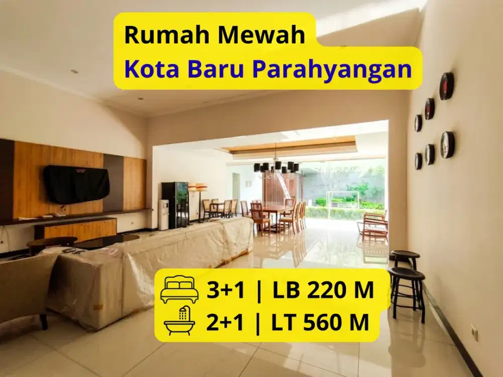 Disewakan Rumah Mewah Tempo Doeloe di Kota Baru Parahyangan Full Furnished | LT 560 m² | Taman Luas | Siap Huni