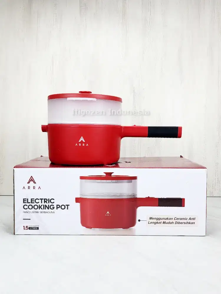 Preloved Baru Electric Cooking Pot ARRA 1.5L + Steamer