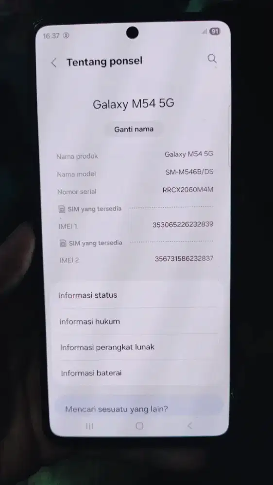 Samsung M54 5g , ram 8/256