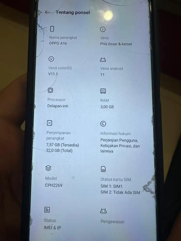 Oppo A16 Ram 3gb