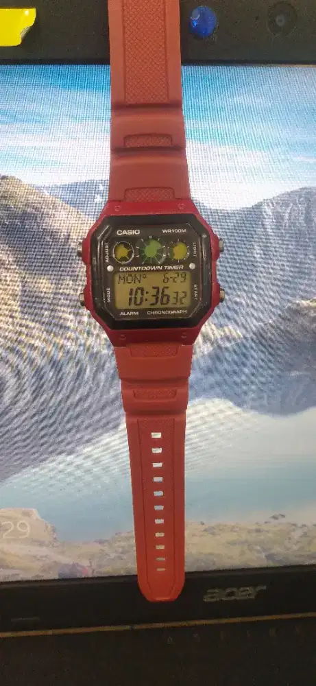 Casio AE1300 red preloved