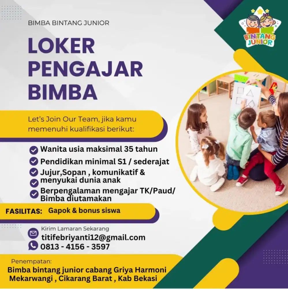 LOWONGAN TUTOR BIMBA