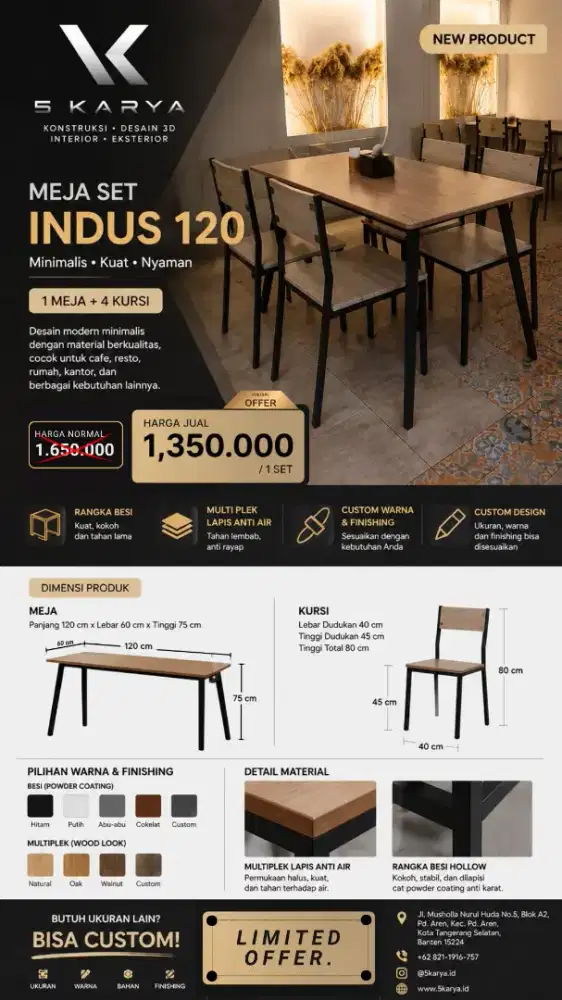 New product. Kursi cafe / makan. Desain modern bahan berkualitas