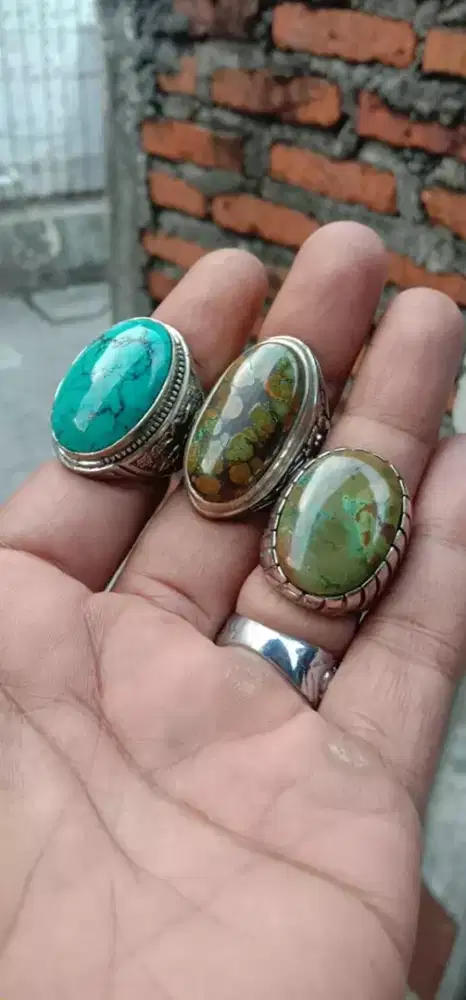 Cincin batu pirus Hubei 3 pcs