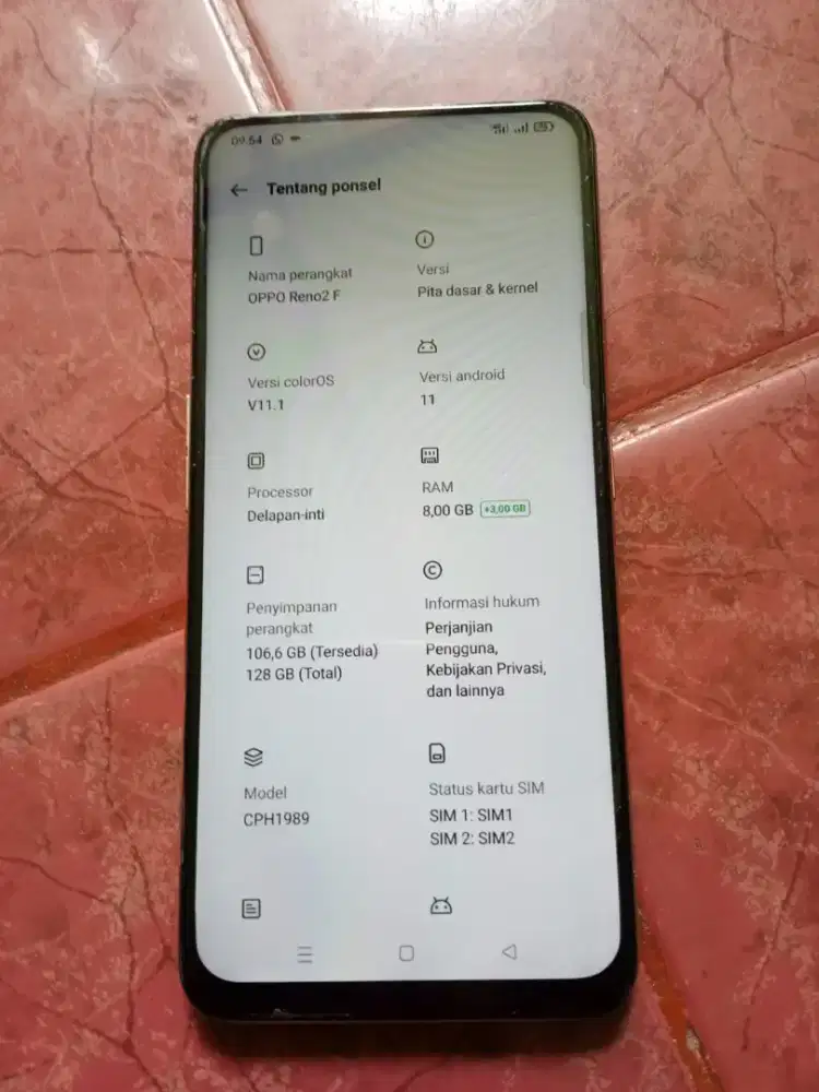 Oppo Reno 2f ram 8+5/128 asli normal