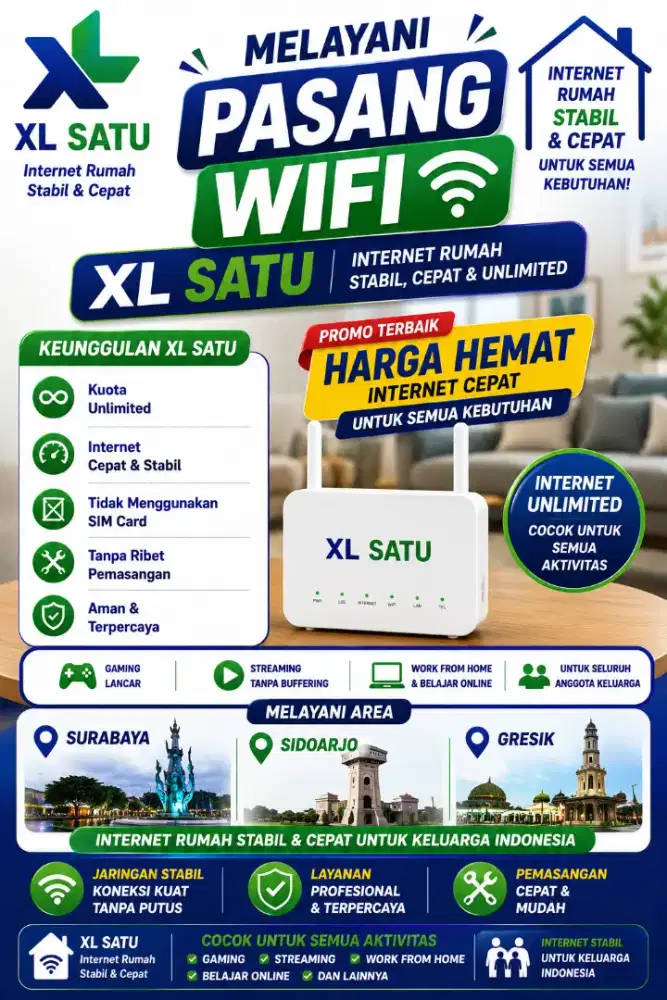 Melayani pasang baru wifi Xl Satu / First Media