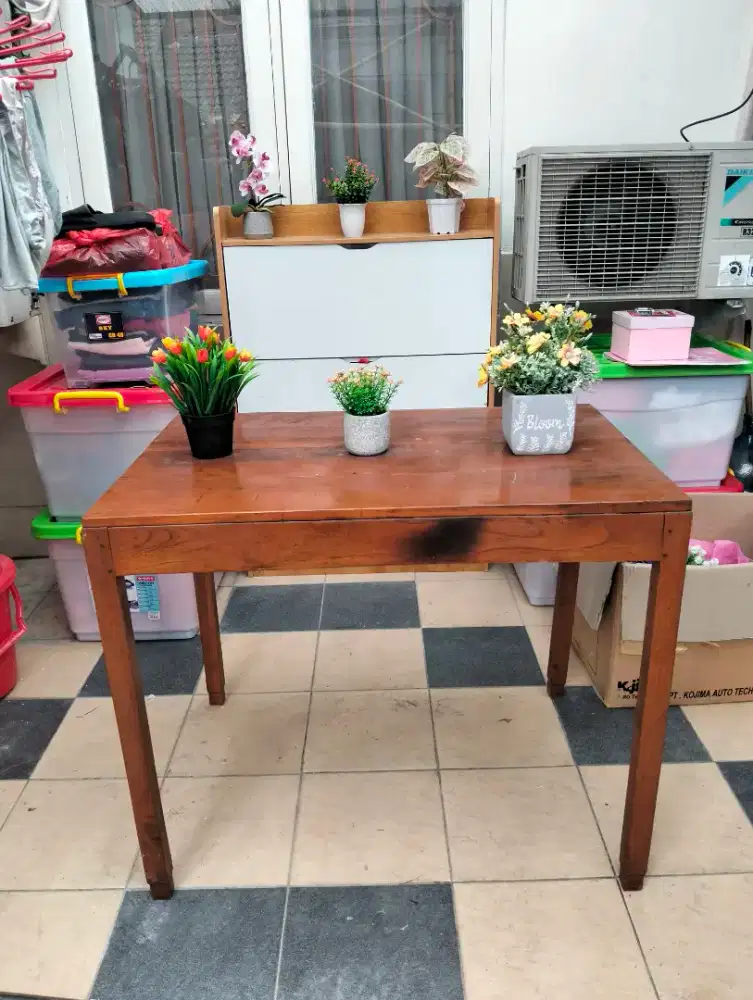 Meja kayu jati asli