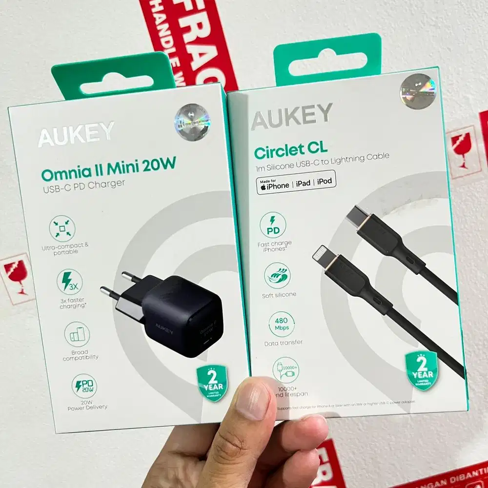 Charger Kabel Type C To Lightning iPhone Aukey 20W