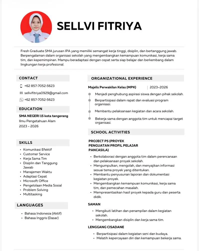 Fresh Graduate SMA Siap Bekerja Full Time