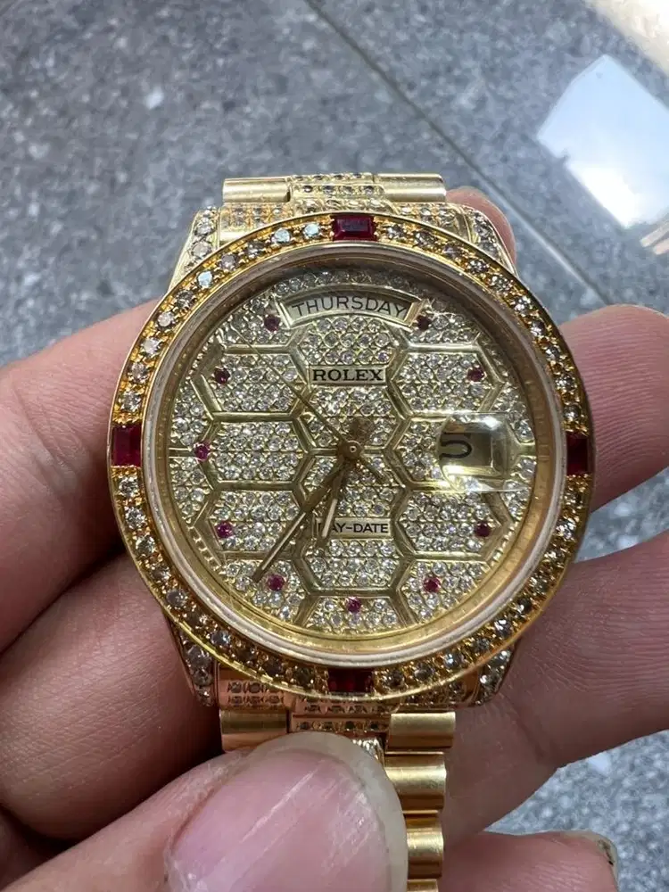 Rolex daydate president 18038 diamond emas solid 18 k kadar 750