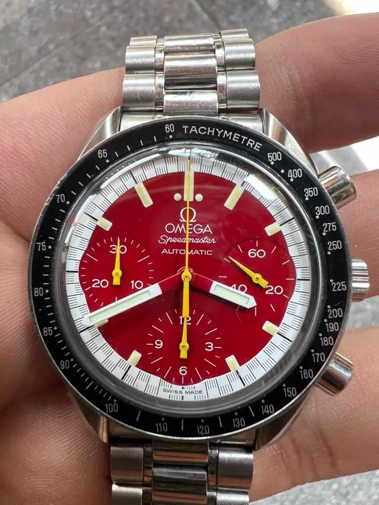 Omega speedmaster red dial full original bawaan