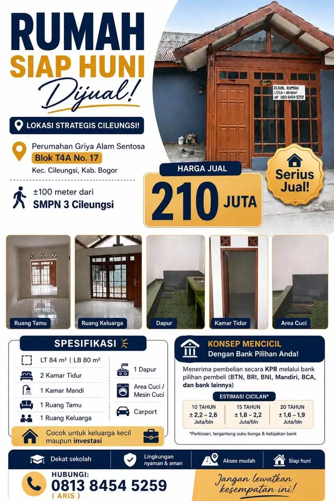 Dijual Rumah Siap Huni - Griya Alam Sentosa Cileungsi - Dekat SMPN 3
