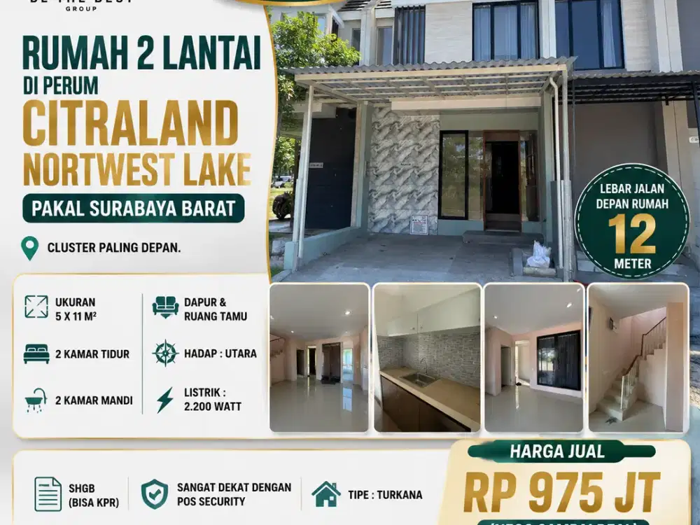 BARU DI RENOVASI!! DIJUAL RUMAH 2 LANTAI DI PERUM CITRALAND NORTWEST LAKE – PAKAL SURABAYA BARAT