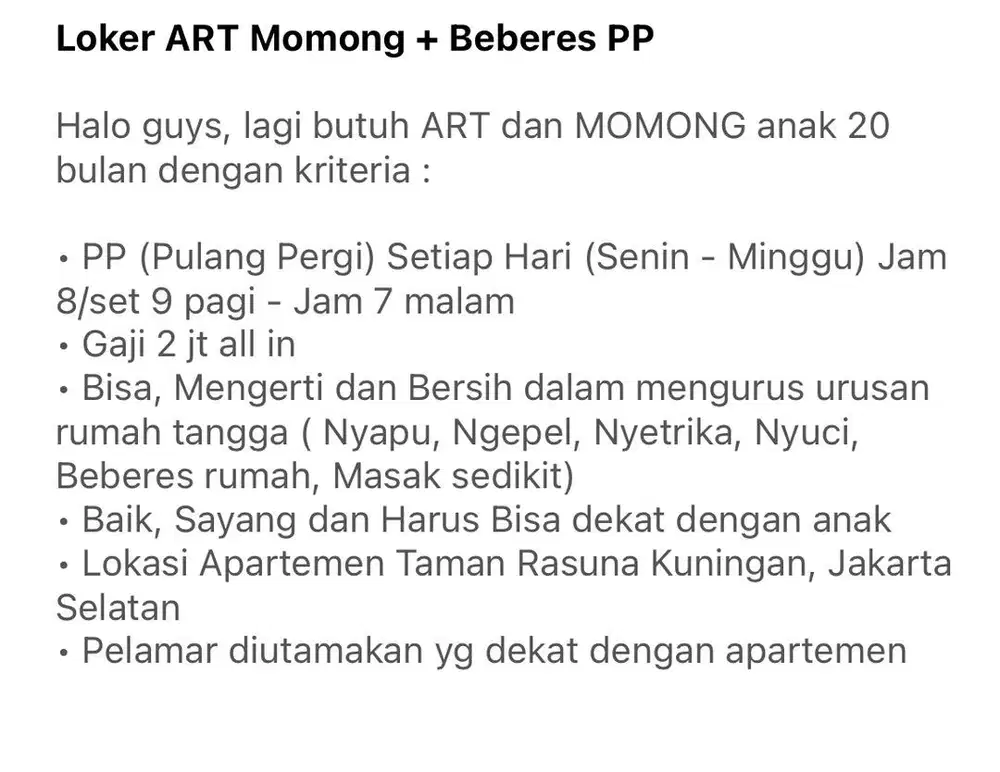 Loker ART Momong + Beberes PP