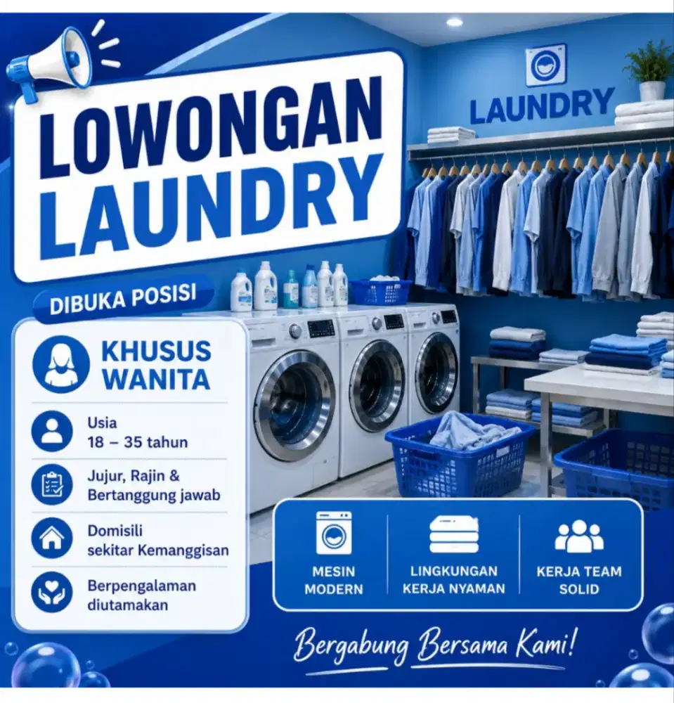 Dicari Karyawan Laundry – Tanpa Pengalaman Bisa Melamar