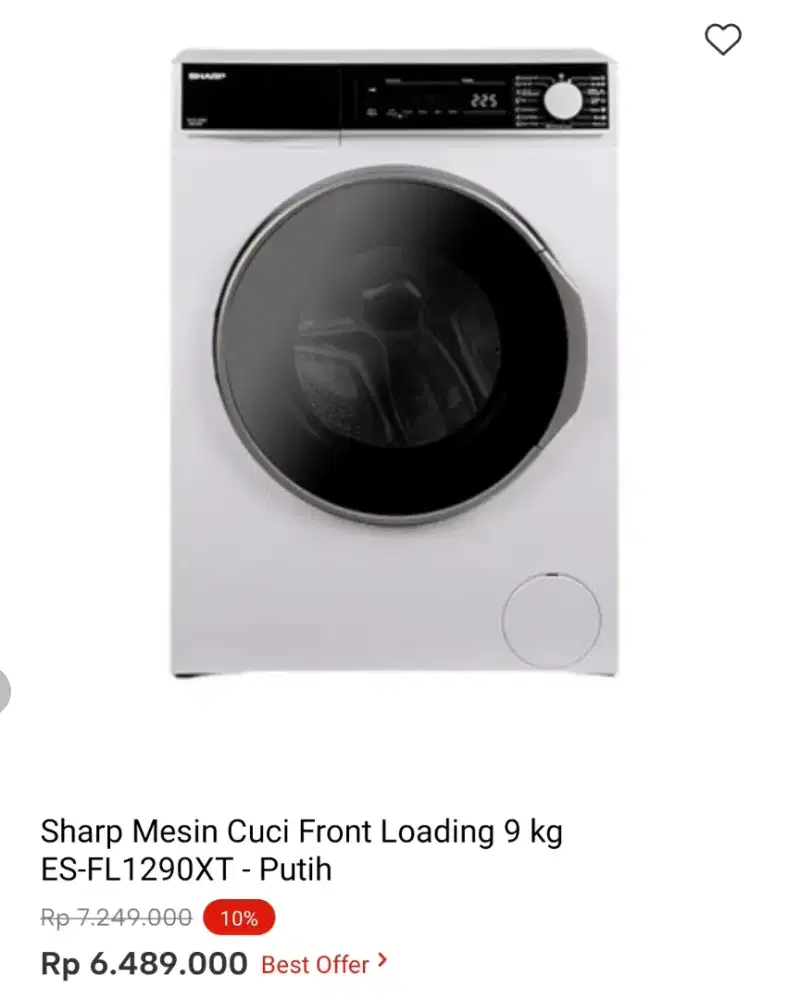 MESIN CUCI SHARP FRONT LOADING 9KG