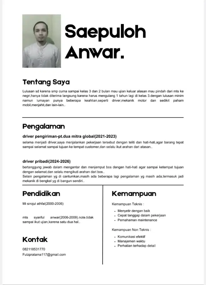 Cari kerjaan driver
