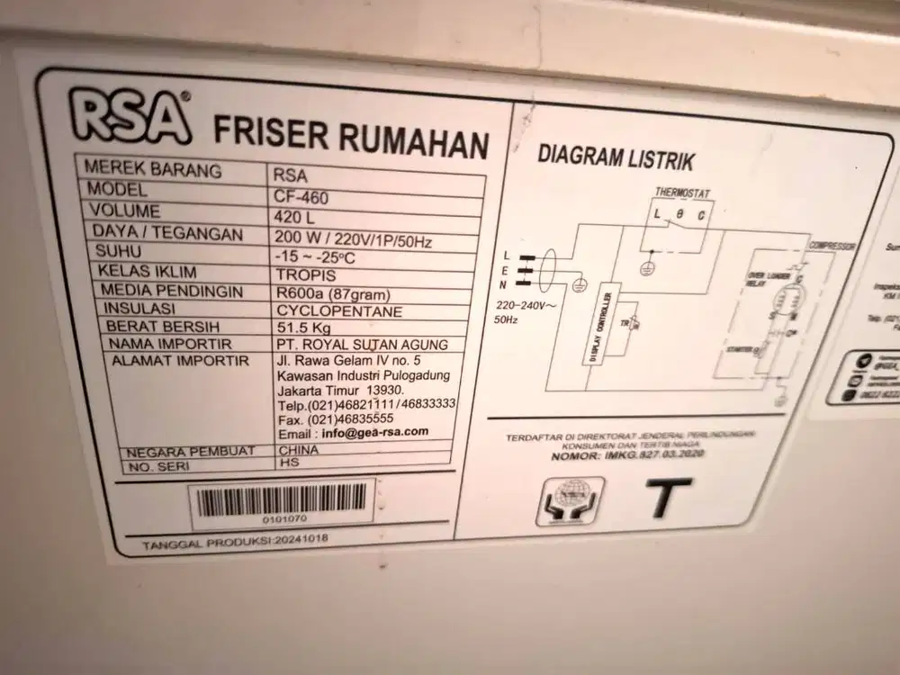 freezer RSA CF 460