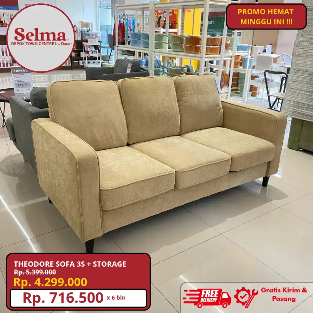 Sofa 3 Seater + Penyimpanan Selma by Informa