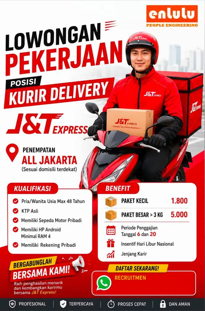Lowongan Kurir Delivery J&T Express