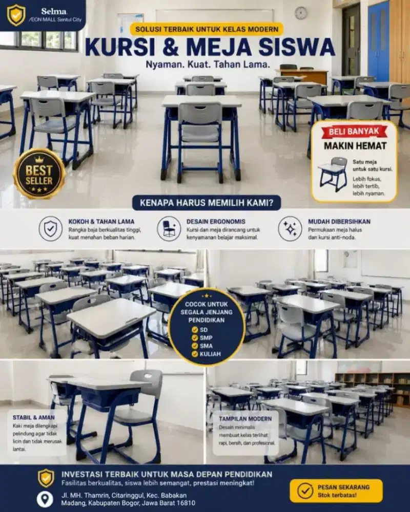 Jual set kursi sekolah beli banyak lebih murah