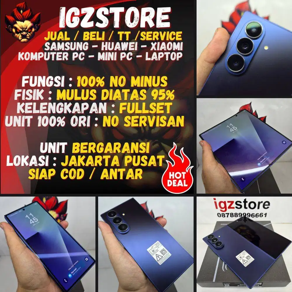 SUPER MULUS : Samsung Z Fold 7 Blue 12/256/512 FULLSET SEIN No Minus