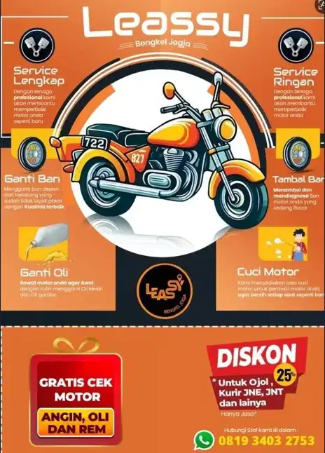 Bengkel Motor Jogja Pilihan Kurir, Servis Cepat dan Harga Hemat