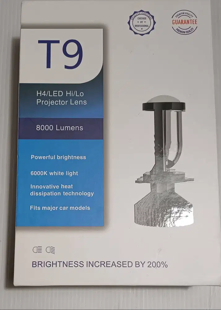 Lampu Depan Mobil H4/LED/ Hi/Lo T9 Projektor Lens 8000 Lumens