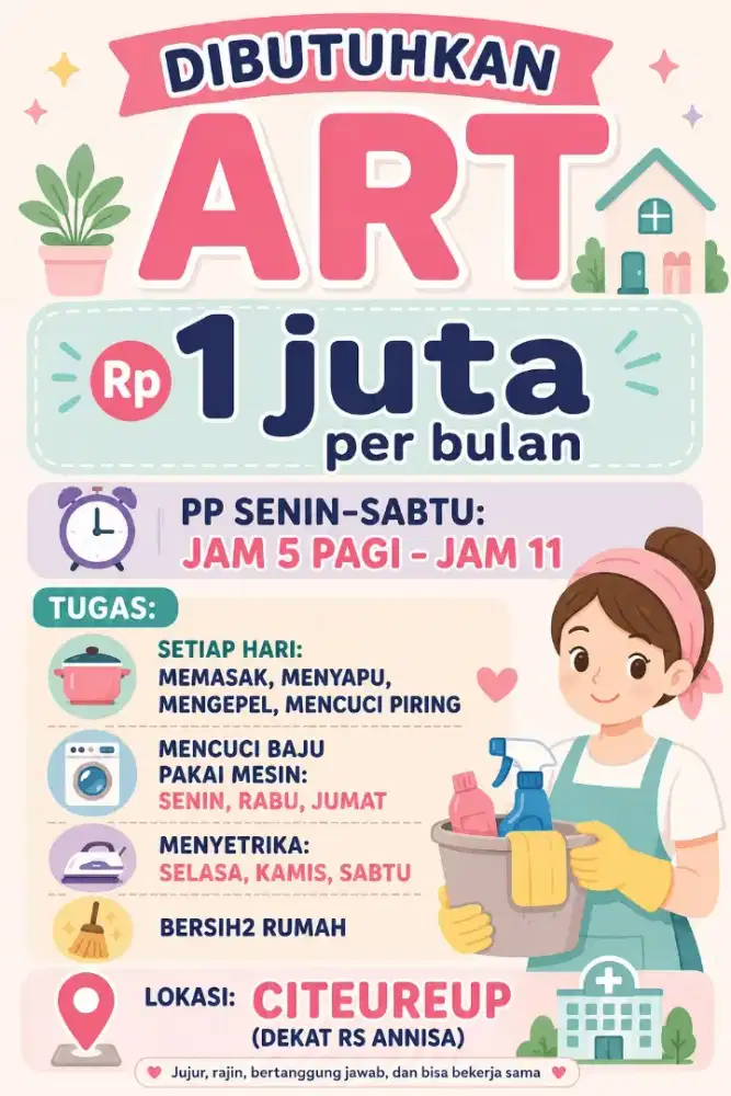 DIBUTUHKAN SEGERA ART !