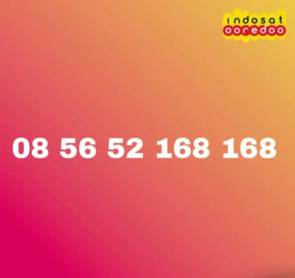 NOMOR CANTIK INDOSAT OOREDOO PRABAYAR ANGKA HOKI 168