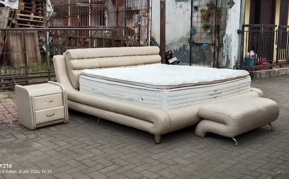 Kingkoil world edition set bedframe kulit mewah uk 180